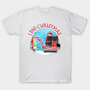 I Dig Christmas Digger Xmas 2022 T-Shirt